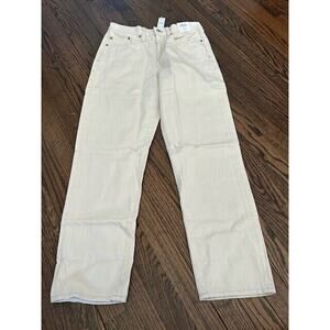 J. Crew Slouchy Boyfriend Jeans High Rise Denim Stretch‎ BD367 Ivory Size 24 NEW